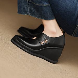 Bottes Chelsea Western pour femmes en cuir de vachette marron et noir, talon moulé de 4 cm, doublure polaire, confortables et antidérapantes, vente en gros - Product Image 6