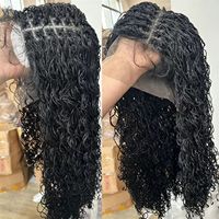 Perruque Lace Front Dreadlocks Brun Clair en Fibre Haute Température, Sans Colle, Ligne de Cheveux Naturelle, Perruque Instantanée Africaine Effet Noodles