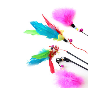 Jouet interactif pour chat avec plumes et clochette, bâton de chatouillage en plastique, mignon jouet pour chat, canne à chatouiller, transfrontalier - Product Image 1