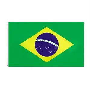 Bandiera brasiliana personalizzata 3*5 FT stampa poliestere bandiera nazionale brasiliana prezzo a buon mercato - Product Image 1