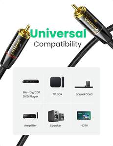Câble audio numérique coaxial UGREEN RCA vers RCA Adaptateur Hi-Fi Son Câble RCA tressé en nylon Coque en alliage de zinc <span class=keywords><strong>S</strong></span>/<span class=keywords><strong>PDIF</strong></span> - Product Image 5