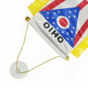 Custom Logo Hanging Ohio Pennant <b>Flag</b> for Car Rearview Mirror and Home Decoration - Product Image 5