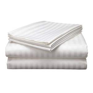 Ensemble de lin d'hôtel de qualité supérieure fabriqué en tissu de coton 400TC à rayures de 1cm respirant personnalisable doux durable pour une utilisation à long terme toutes saisons - Product Image 4