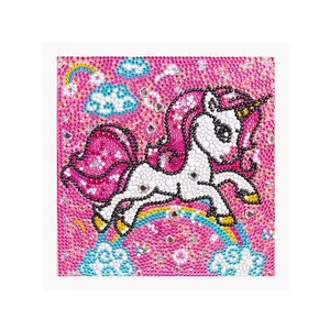 Vente en gros personnalisée peinture diamant pour enfants avec cadre bricolage gemme Art animal mignon peinture diamant 5d pour enfants