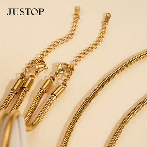 Collier à pendentif tendance en acier inoxydable plaqué or/argent, étanche, personnalisé OEM/vente en gros, design 14K/18K, unisexe, mode - Product Image 3