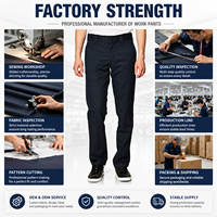 Pantalones de Trabajo Personalizados de Corte Clásico y Pierna Recta, 5 Opciones de Color, Logotipo Bordado, Tejido o Impreso Personalizado para Uniformes de Equipo