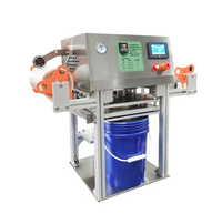 Scelleuse pneumatique semi-automatique personnalisée pour bouteilles et seaux en plastique à moteur pour mayonnaise/barbecue/sauce salade