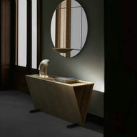 Console TV en bois massif de style Art déco italien moderne victorien pour entrée, tables et consoles de salon en bois, luxe sur mesure pour la maison