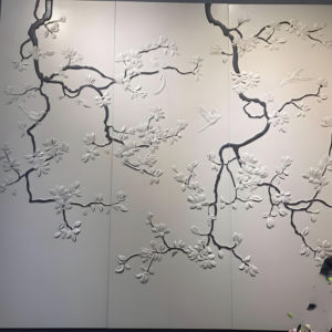 Пользовательские 3D резьба процесс фон настенная панель современный дизайн стиль вышивка доска для гостиной из кожи виллы - Product Image 6