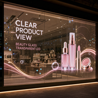 Écran LED transparent pour vitrine de magasin de beauté, affichage LED personnalisé sur verre