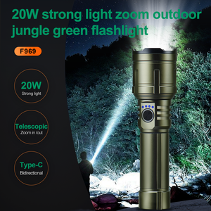 Mới 20W laser trắng siêu sáng ngọn đuốc ánh sáng Zoomable độ sáng cao Hợp kim nhôm 5 chế độ <span class=keywords><strong>LED</strong></span> Đèn pin chiến thuật - Product Image 2