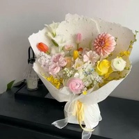 Kertas Kraft Dongba Vintage untuk Pembungkus Bunga Segar, Kertas Kado DIY, Kertas Sobek Tangan untuk Toko Bunga