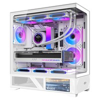 AOJIE - Caja de Ordenador para Juegos ATX OEM al por Mayor, Gabinete Gamer ARGB con Cristal Templado, Chasis con Vista al Mar y Pantalla Digital