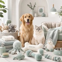 Jouet en peluche neutre pastel OEM pour animaux de compagnie, poulpe, poisson, koala, jouet à mâcher doux et couineur pour le confort