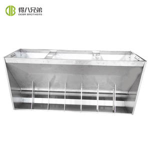 Mangeoire pour bétail en acier inoxydable de haute qualité |   Mangeoire à porcs double face avec différentes tailles pour les élevages commerciaux de porcs - Product Image 2