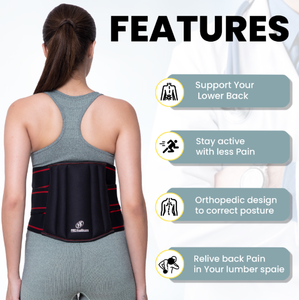 เข็มขัดพยุงหลังส่วนล่าง PRO Healthcare Limbo Sacral Belt (LS Belt) สีแดงและสีดำ พร้อมแถบยางยืด - Product Image 2