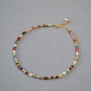 DEYIN vente en gros Simple laiton pierre naturelle perle perlée Bracelet collier ensemble Style bohême perlé ensemble de bijoux pour dame cadeau - Product Image 4