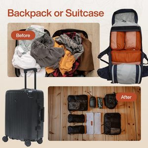 OEM/ODM 7 Pieces Compression Packing Cubes Set for Suitcases <strong>Backpacks</strong> Travel Lightweight Compressible <strong>Organisers</strong> for Luggage - Product Image 3