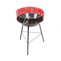Trépied de barbecue à charbon de bois de 14 pouces Grille de barbecue ronde simple avec hauteur de cuisson réglable