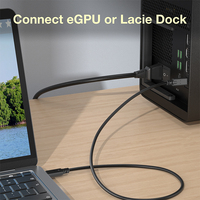 Câble USB4 Gen3 Type-C vers Type-C ULT-unite de type coaxial, 0,3 m/0,5 m/0,8 m, gaine en PVC, 40 Gbps, 100 W, 5 A, câble de charge rapide et de transfert de données