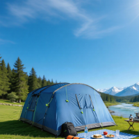 Tente de camping familiale extra-large pour 6 à 8 personnes, multi-pièces, imperméable, respirante, avec poteaux en aluminium et véranda, idéale pour la randonnée et les voyages
