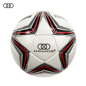 Sanhuan red and white football 2022 new ball custom street training mini Leather Ball Size 5/4 football