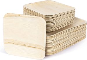 Assiettes en bambou jetables de haute qualité de 10 pouces assiettes de palmier carré biodégradable gravé fête restauration restaurants événements - Product Image 5