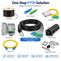 Câble de descente extérieur GJYXFCH avec messager FRP, câble à fibre optique FTTH pré-terminé SC APC SC UPC