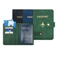 Portefeuille de voyage en cuir PU pour cartes de crédit et passeport avec fermeture magnétique – Vente en gros