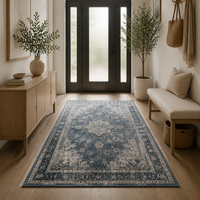 Tapis d'entrée/salon moelleux à poils ras, style oriental vieilli, lavable en machine, antidérapant, personnalisable, directement de l'usine