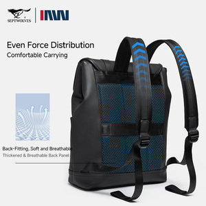 Mochilas de Cuero PU para <span class=keywords><strong>Hombre</strong></span>, <span class=keywords><strong>Trabajo</strong></span>, Negocios, Viajes, Mochila de Cuero - Product Image 4