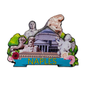 Diseño de logotipo personalizado imán de nevera de madera epoxi <span class=keywords><strong>Napoli</strong></span> recuerdo turístico imanes de nevera de Nápoles de Italia - Product Image 1