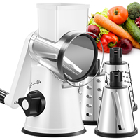 PS-336E Multifunctionele roestvrijstalen roterende trommelrasp, handmatig, makkelijk schoon te maken, kaas-, fruit- en groentesnijder