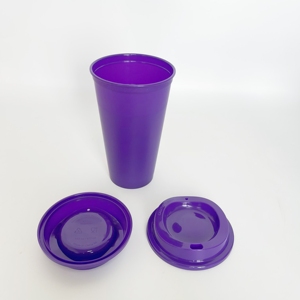 Promotional Custom Logo Printed Reusable 16oz Hard PP <b>Plastic</b> <b>Drinking</b> Mugs & <b>Cups</b> with Lids for Factory Operations - Product Image 3