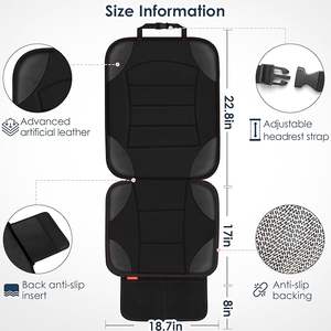 Couvertures universelles de poches en maille de tapis en cuir pour siège avant de voiture imperméable antidérapant protecteur universel de siège pour animaux de compagnie véhicules de bébé - Product Image 3