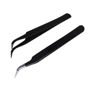 Pincettes de précision en acier inoxydable, à tête droite et coudée, pour extensions de cils, outils de réparation d'ongles, usage industriel - Product Image 1