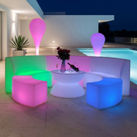 Canapé LED incurvé lumineux, siège d'angle étanche à couleurs changeantes, canapé modulaire pour hall d'hôtel, bar, club, mobilier de gros