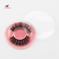 Prêt à expédier, commande mixte en gros, nouvelles extensions de cils réutilisables faites à la main, 3D Faux Vison, naturelles européennes, rondes, noires, tige en coton, une paire