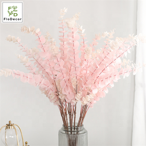 Vendita calda Blu Rosso Artificiale Eucalipto Soldi Foglie Ramo Di Foglie di Plastica Steli Per La Cerimonia Nuziale Della Decorazione Della Casa - Product Image 1