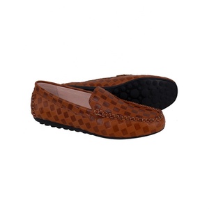Choozii – mocassins en cuir gaufré marron pour <span class=keywords><strong>femme</strong></span>, chaussures à enfiler, nouveau Design - Product Image 3