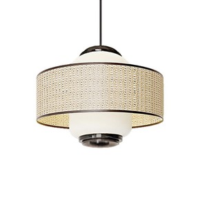 โคมไฟแขวนหวายสไตล์เรโทรทรงกลม E27 LED ผ้าสีดำยืดหยุ่นได้ สำหรับร้านอาหารญี่ปุ่นและเกสต์เฮาส์สไตล์จีน - Product Image 2