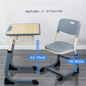 Moderno precio de fábrica barato aula individual escritorio y silla escuela mesa de escritura con cajón de libros para muebles de estudiantes - Product Image 4