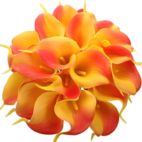 Buket Bunga Calla Lily PU Artifisial Laris Manis 13.38in Dekoratif untuk Pernikahan, Fotografi Luar Ruangan, Grosir