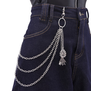 Spider Web Pendant Multi Layer Metal <b>Trouser</b> <b>Chain</b> Tibetan Silver Waist <b>Chain</b> Casual Hip Hop Denim Accessory - Product Image 2