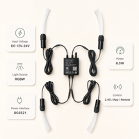 Kit de plafonnier LED RVBW 8,5W en aluminium à fibres optiques pour voiture/cinéma maison, ciel étoilé blanc, 12V, application, IP20, vente en gros