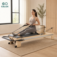 Lit de Pilates Celux en bois d'érable pour usage en studio, machine de Pilates Reformer à rail complet, équipement de fitness