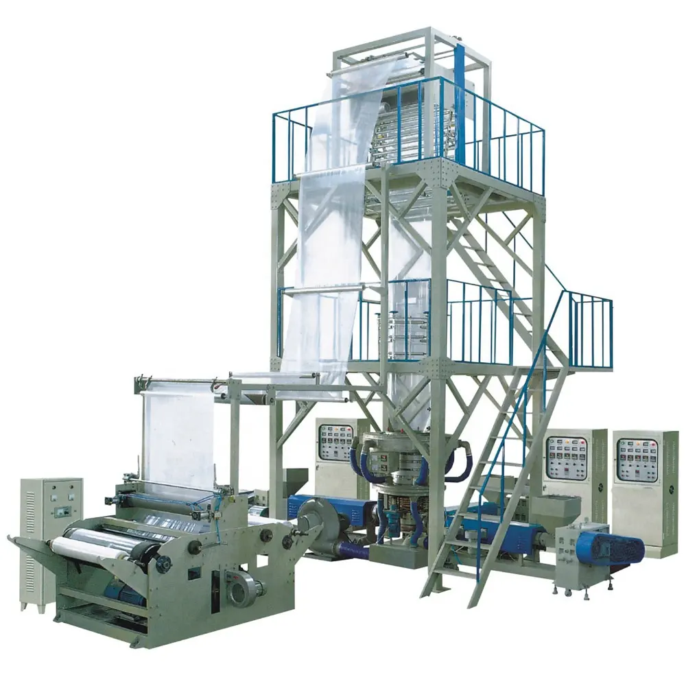 Machine à poinçonner avec trois extrudeuses, Film dhl PE/LLDPE/HDPE, trois couches, pour extrusion de Film à trois extrudeuses