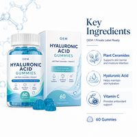 Gummies à base de céramides végétaux et d'acide hyaluronique avec vitamine C pour soutenir la barrière cutanée, formule de qualité professionnelle