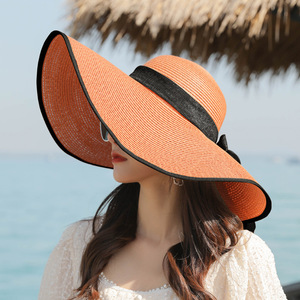 Sombrero plegable de ala ancha para <span class=keywords><strong>mujer</strong></span>, protección UV flexible, <span class=keywords><strong>visera</strong></span> enrollable con cinta para el sol para viajes de verano, <span class=keywords><strong>playa</strong></span>, pesca al aire libre para - Product Image 2