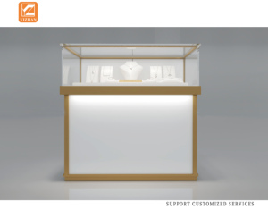 Usine directe vitrine de bijoux en MDF personnalisée avec compteur amovible bande lumineuse LED compteur de verre pour affichage de masse Jade - Product Image 6